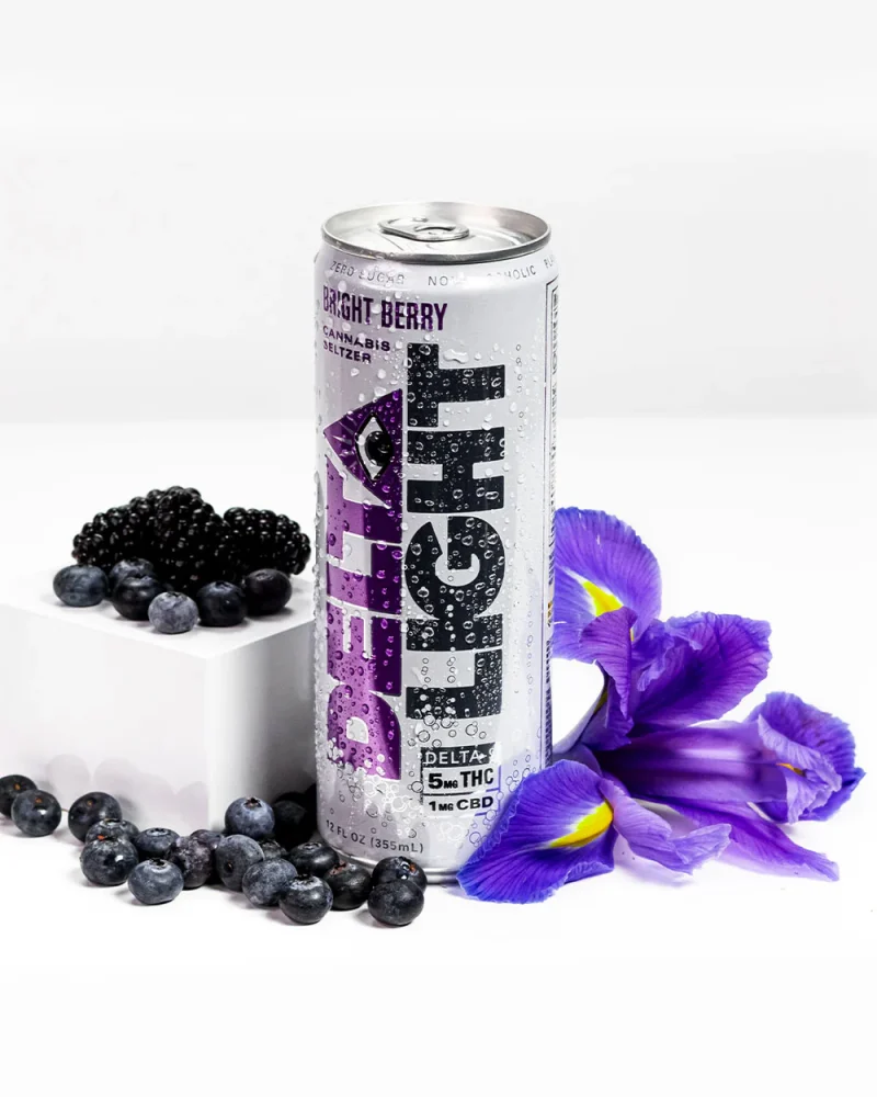 Bright Berry THC sparkling water, cannabis drink Atlanta, THC beverages near me, Melt Confections cannabis water, solventless THC drink