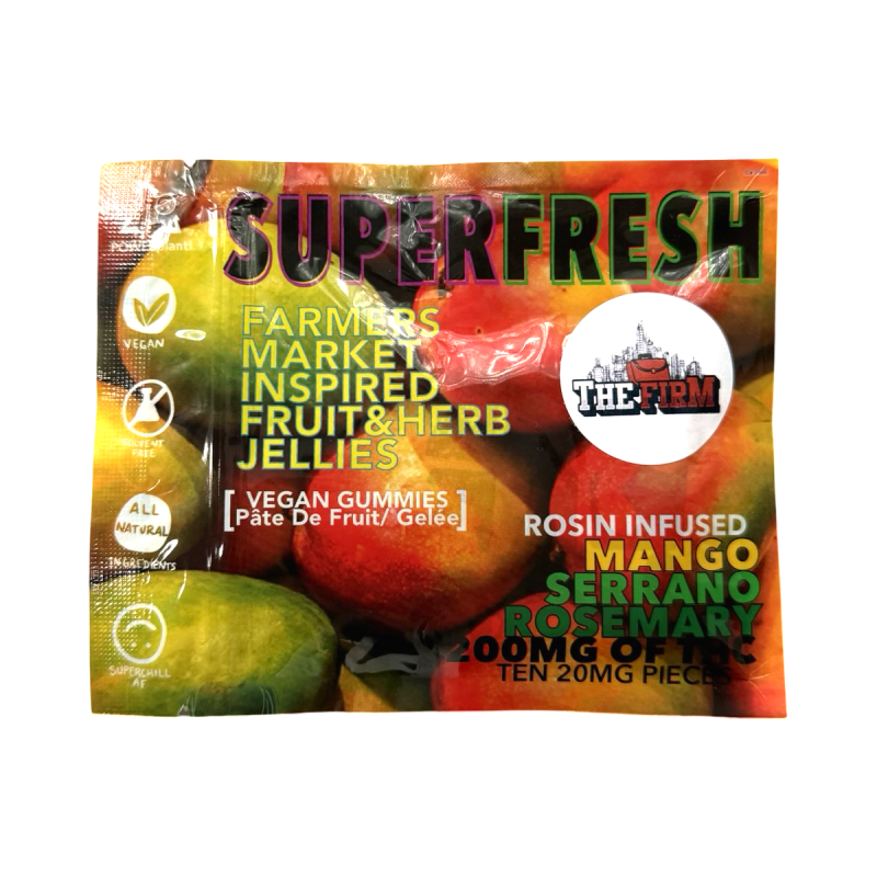SUPERFRESH Mango Serrano Rosemary Rosin Gummies 200MG THC Front