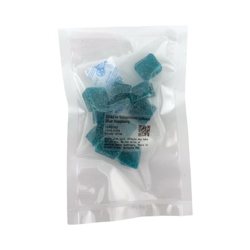 100mg Blue Raspberry Sativa Gummies Oil&Eve
