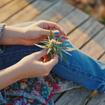 Atlanta skyline and clean cannabis dispensary near me; Oil & Eve offers pesticide-free flower.